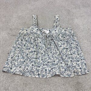 Xírena Blouse Women’s Ivory Floral Sleeveless Size XS